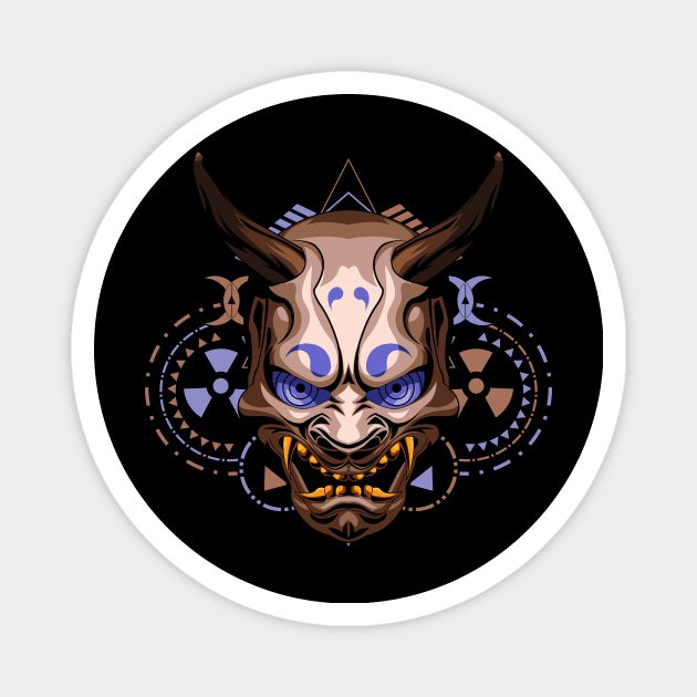 japan mask oni samurai Magnet by SHINIGAMII